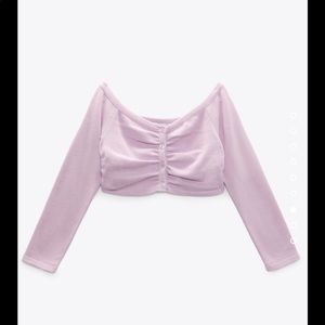Crop off the shoulder sweater pink NWT